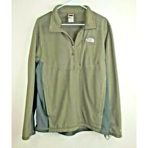 THE NORTH FACE Mens 1/4 ZIP Fleece PULLOVER - Size LARGE - Khaki